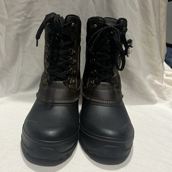 Khombu Men Insulated Duck Boots Kenny Size US 9 M Brown Leather - Picture 7 of 9